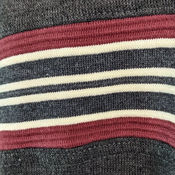 EZ'S HAGGAR Multi Color Stripe Rib Knit V-Neck Long Sleeve Shirt Gray Large - Picture 9 of 14